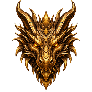 Gold dragon membership emblem